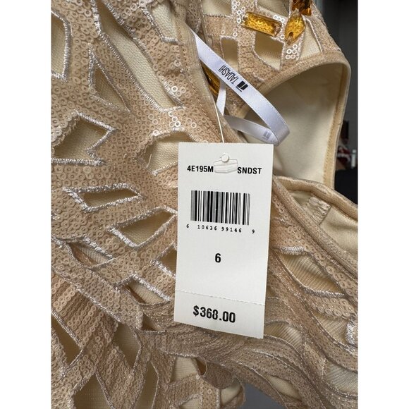 Tadashi Shoji Gold Sequin & Bead Embellished Sleeveless Dress Size 6 NWT - Picture 13 of 16